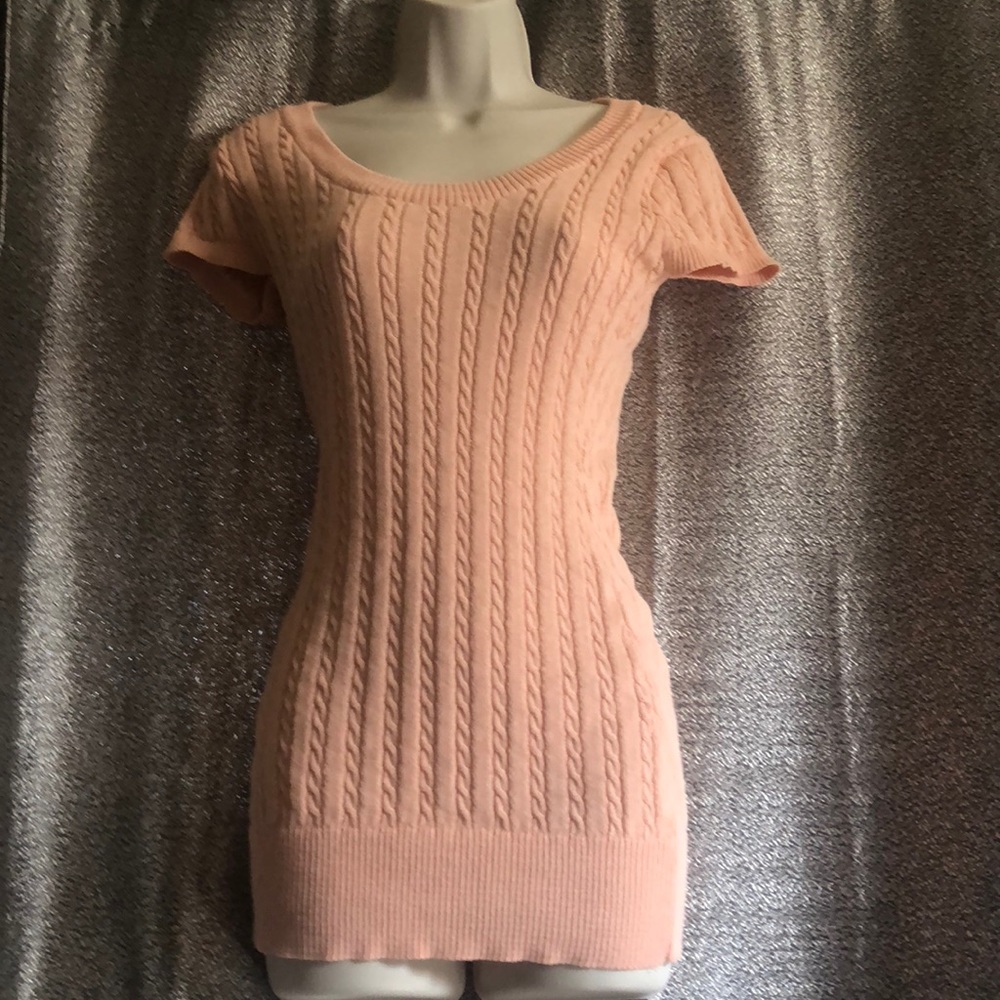 Ready for Spring! Peach Cableknit Sweater